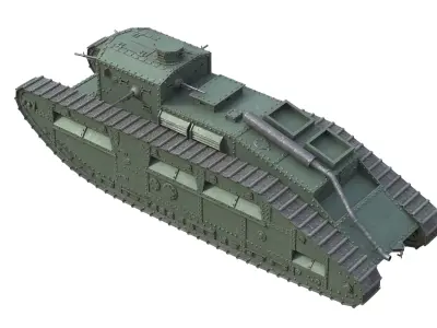 Medium Mark C Medium tank Low-poly 3D model