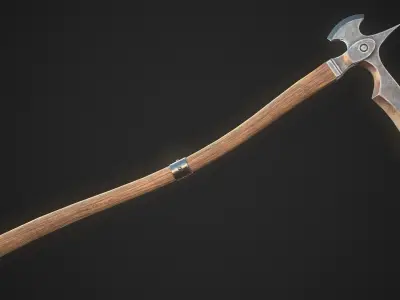 Scythe axe Low-poly 3D model