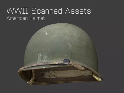 US Helmet - WW2 Scanned Asset Pack Low-poly 3D model