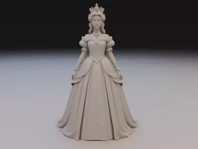 Fantasy Princess Statue - Royal Queen Gown 3D print model