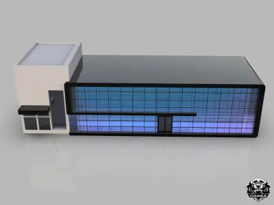 Modern Building Sports Low-poly 3D model