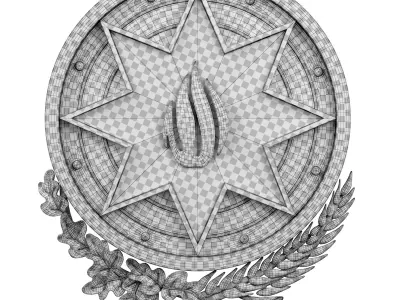 The national emblem of Azerbaijan 3D model