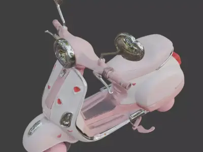 Stylized 3D Valentine Scooter Model Low-poly 3D model