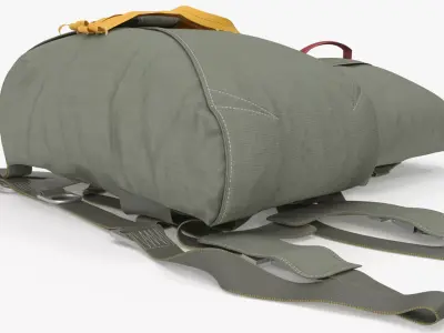 Military Parachute Backpack Folded 3D model