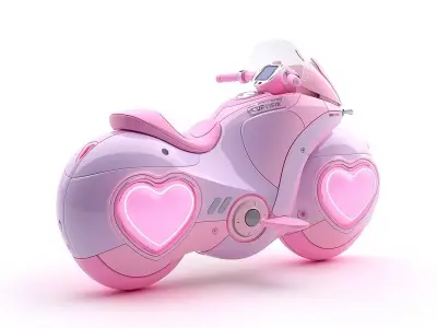Aesthetic Sci-Fi Motorcycle 3D Model Low-poly 3D model