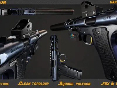 pistol gun 3D model buy