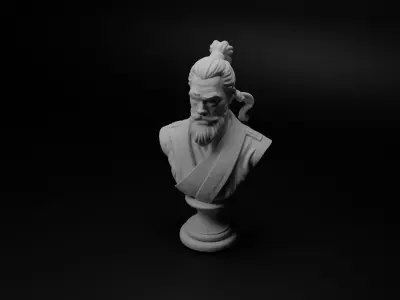 Martial Arts Master Bust Chess 3D print model get