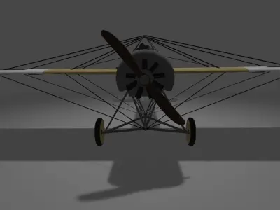 Fokker Eindecker Low-poly 3D model