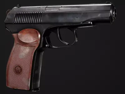 PM Pistol Low-poly 3D model Low-poly 3D model