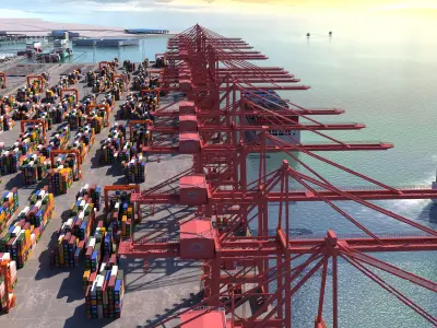 Industrial Port Harbor - Container Terminal  3D model