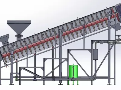 U-Type Inclined Screw Conveyor 3D model
