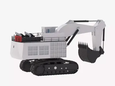 Excavator Mining R9800 Simplified Low-poly 3D model