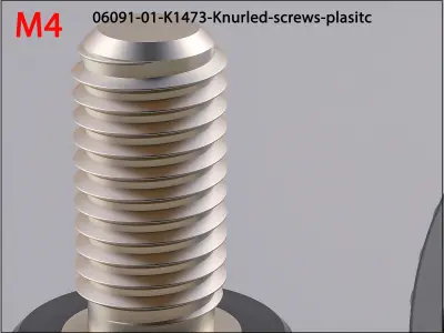 M4 Raendelschrauben-Kunststoff-Knurled-screws-plasitc 3D print model