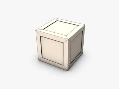 Low poly crate pile of wooden boxes 3D model