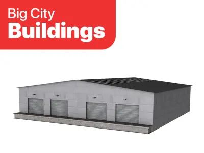 Big City Buildings - Warehouse 002 Low-poly 3D model