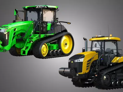8RT Series Tractor - MT700E Tractor - Tracted Tractors  2 in 1 3D Model Pack