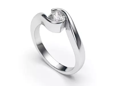 solitaire with ring sizes  8 part S69 3D print model