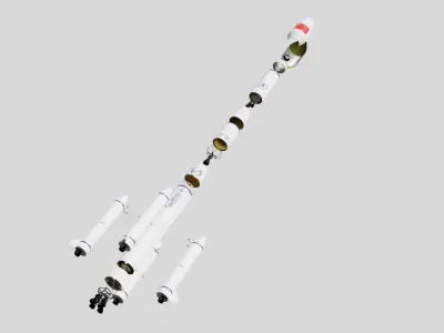 Long March 3B LaunchVechale---Blend-FBX 3D model