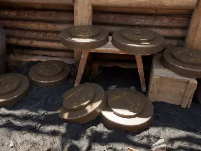 US WW2 M6 Anti-Tank Mine 3D model