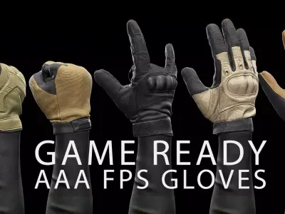 AAA FPS GLOVES AND ARMS PACK VOL 01 Low-poly 3D model