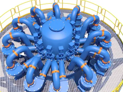hidrociclones02 machine with stairs and ladders 3D model