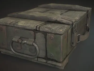 Millitary grange box Low-poly 3D model