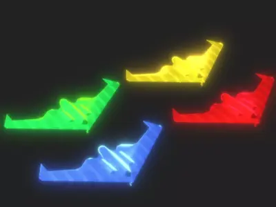 UCAV Stealth Drone Hologram 3D Model Low-poly 3D model
