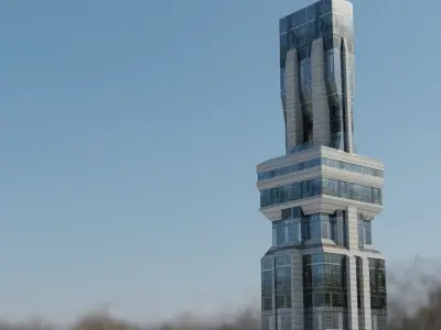 modern building no 1 3D model