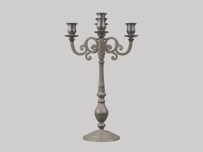 Old Candleholder Model Low-poly 3D model