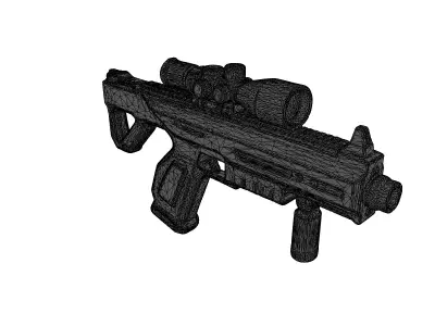 SciFi Blaster Rifle Glowing Sights 3D model