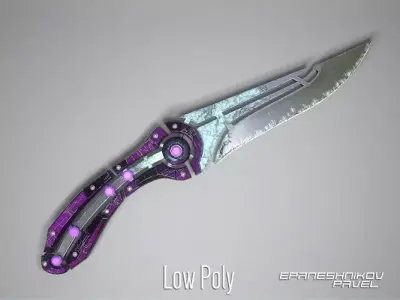 space knife Low-poly 3D model