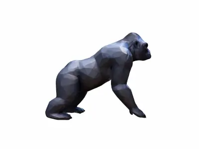 Portrait Powerful Dominant Gorilla 3d Render 3D model purchase