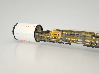 Tunnel boring machine 3D model 3D model