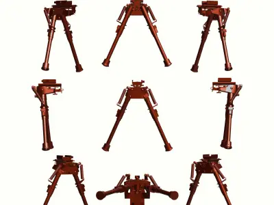 Harris Bipod with Picatinny Attachment Low-poly 3D model