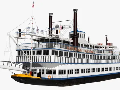 Paddle Wheeled Steamboat  purchase 3D model