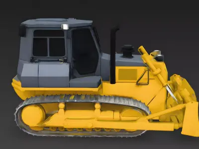 Heavy Industry Construction Bulldozer Vehicle 3d model Low-poly 3D model