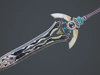 Fantasy Sword 7 3D Model Low-poly 3D model