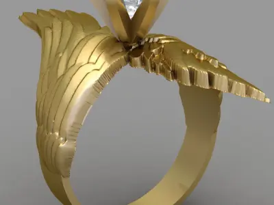 Antique Wing Ring 3D print model
