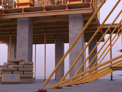 Formwork Modular 3D Assets For Construction Industry 3D model