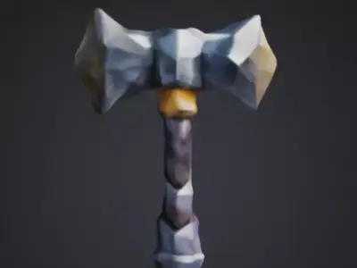 Low poly hammer Low-poly 3D model order