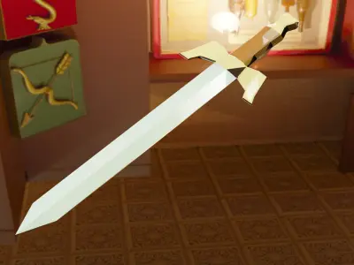 Semi-Realistic and Cartoon Sword - Low Poly Game Asset Low-poly 3D model