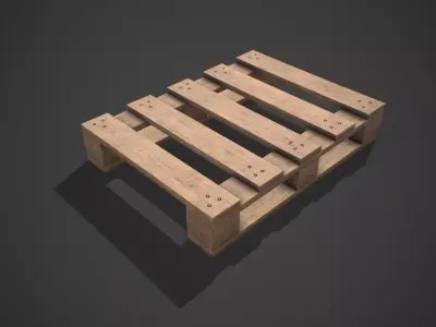 Low poly European Wood pallet 06 PBR Game Free low-poly 3D model