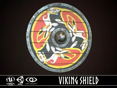 Viking Shield 24 Low-poly 3D model