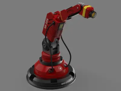 Robotic Arm Industrial Low-poly 3D model