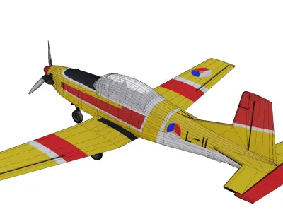 Pilatus PC7 Turbo Trainer Low-poly 3D model