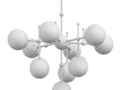 Gold Balls Chandelier 10 Chandelier 3D model