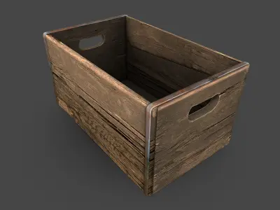 Old Crate Low-poly 3D model get