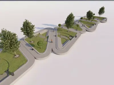 public park-Private Park Landscape 3D model 10