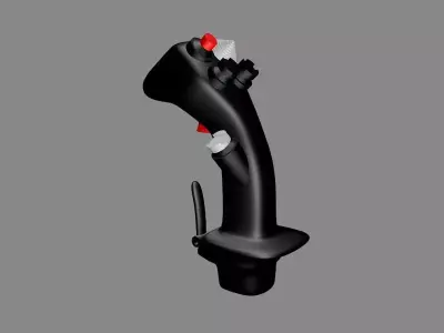 Ergonomic Fighter Jet Side Stick Controller 3D model