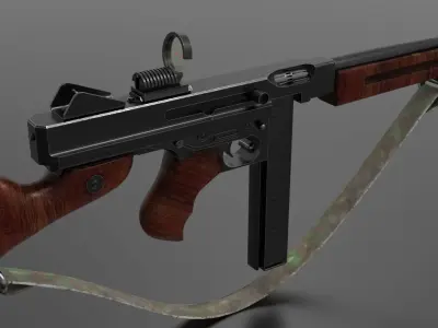 Fps weapon m1A1 ww2 Fps - Tps Low-poly 3D model